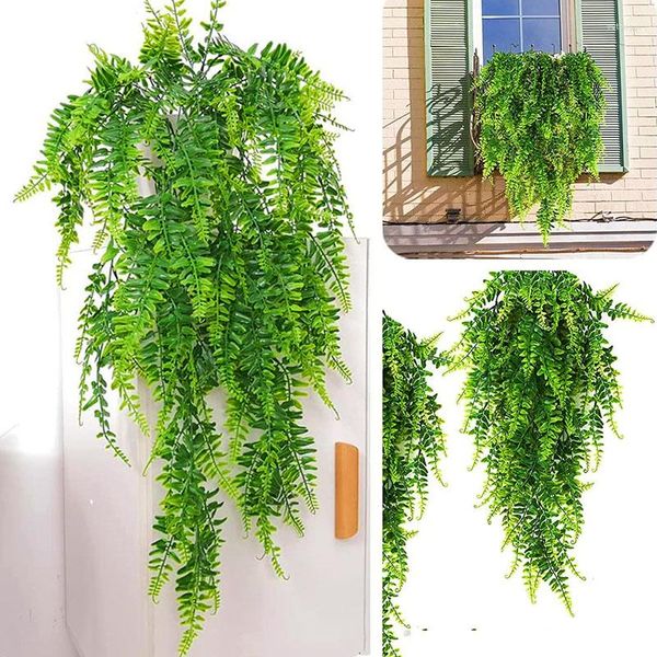 Flores decorativas de 90 cm de planta artificial videira decoração de jardim home parede pendurada folha grama guirlanda de casamento decoração de festas de casamento falsa rattan de hera falsa