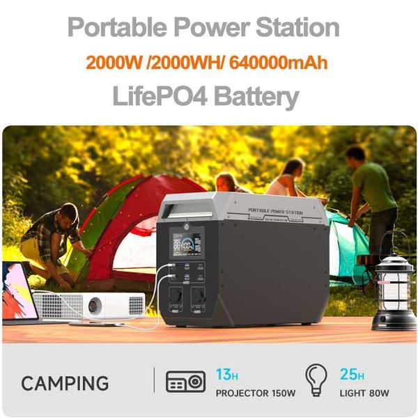 2040wh tragbare Powerbank 20000W Outdoor-Energieversorgung Generator Stromspeicherbatterie 640000mAh 110/220V/12V/5V Wechselrichter