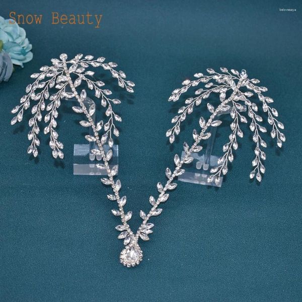 Haarspangen A456 Hochzeit Stirn Stirnband mit Wassertropfen Strass Kopfschmuck Zubehör Brautschmuck Party Tiara