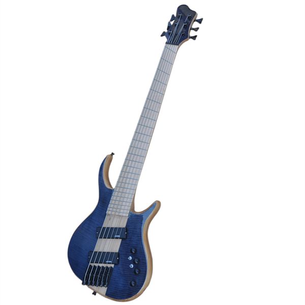 6 String Freted Frets Elektrikli Bas Gitar Siyah donanım akçaağaç fb Logo/Renk Özelleştir