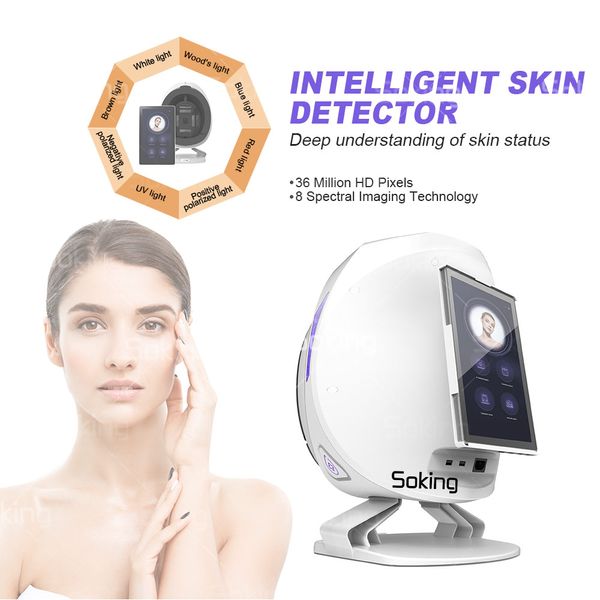 Analisador acial de múltiplas linguagem Magic espelhar Scanner de pele Analisão de pele automática Teste de face de face