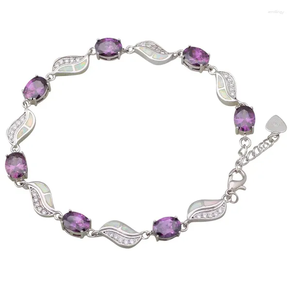 Charm Armbänder JLB-256 Großhandel Modeschmuck Lila Zirkon Armreif Rosa Für Frauen Geburtstag Und Weihnachtsgeschenk Der Dame