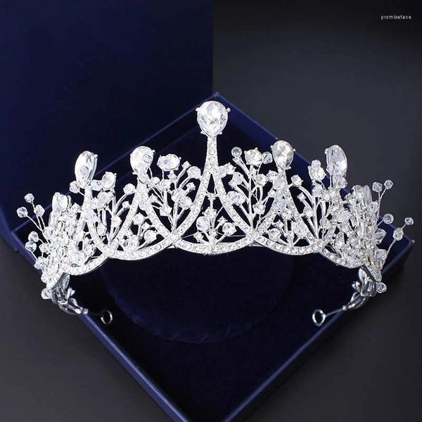 Haarspangen Charm Braut Tiara Krone für Hochzeit Zubehör Stirnband Kristall Brautkronen Tiaras Kopfschmuck Kopfschmuck Orname