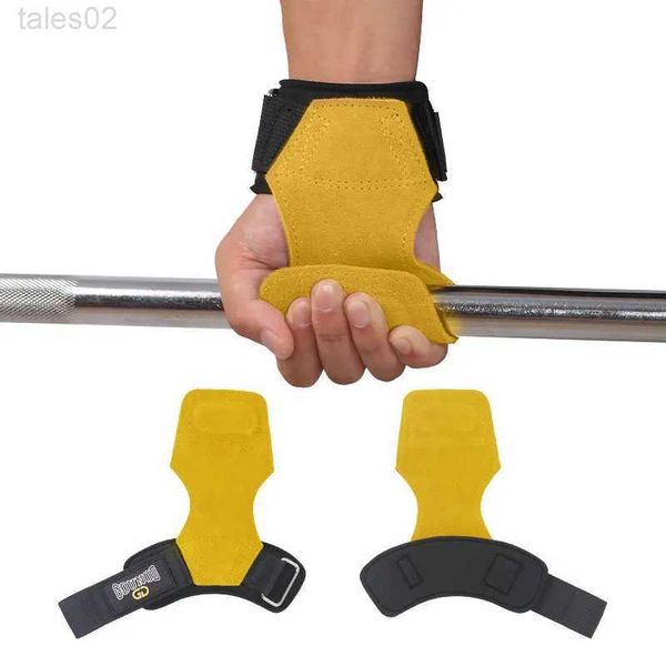 Supporto per il polso Pelle bovina Sollevamento pesi Ganci da polso Cinghie per il massimo supporto della presa Guanti per stacco e grip pad per Fitness Palestra Power Training zln231113