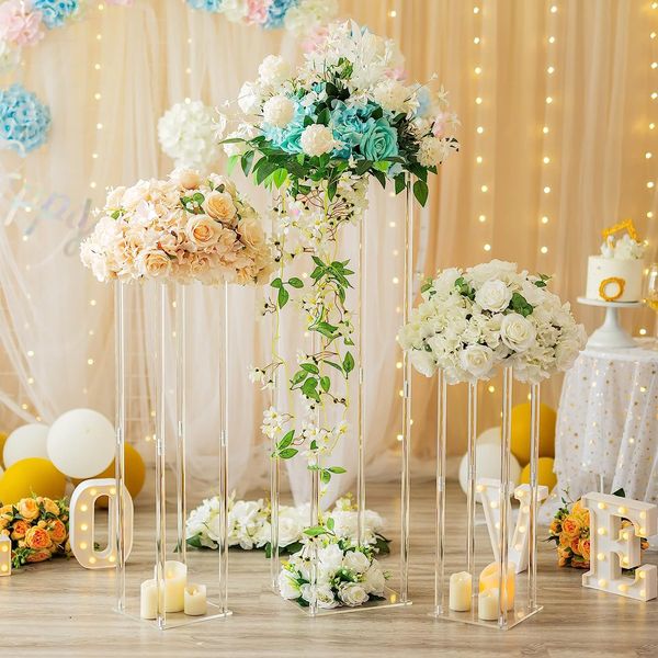 Dekorasyon Düğün Centerpieces Akrilik Vazolar Çiçek Vazo Çiçekleri Parti Tabloları Dekorasyonları Dekorasyonlar - Zarif Toplu Düğünler Dekor IMAKE079