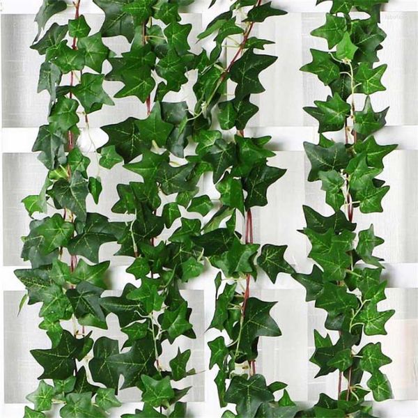 Dekoratif çiçekler yapay bitki yeşil yaprak sarmaşık duvar dekor odası dekorasyon sahte bitkiler düğün plastik asma kapalı