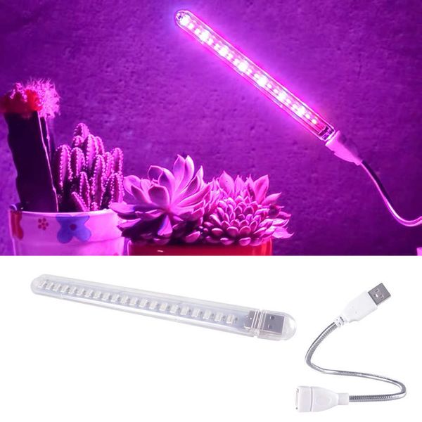 Büyüme Işıkları USB LED Bitki Büyüme Işığı Full Spectrum Bitki Büyüme Promosyon Işık Taşınabilir Esnek Hortum Tesisi Işık Fide Çiçek Büyümesi P230413
