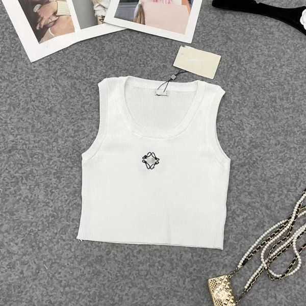 Tank Top Loe Tasarımcı Bikini Kadın Knits Üst Tasarımcı Nakış Tutulmuş Knaklı Yelek Kılıç Nefes Alabilir Örme Külkü Kadınları Spor Topları