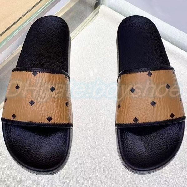 2023 Luxus-Damen-Designer-Slides aus Visetos-Gummi mit genarbtem Muster für Herren, schwarze Schuhe, Buchstaben-Doppel-Crossover-Band, goldene Metall-Slipper-Sandale mit flacher Sohle