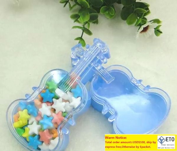 Güzel Plastik Violin Candy Bebek Duş Partisi Dekor Hediye Malzemeleri Düğün Doğum Günü Partisi Favors Kutular