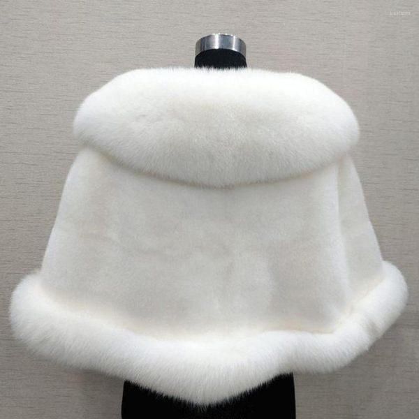 Damenjacken Klassischer Wintermantel Verdickter Skin-Touch Faux Fur Shawl Women Cape