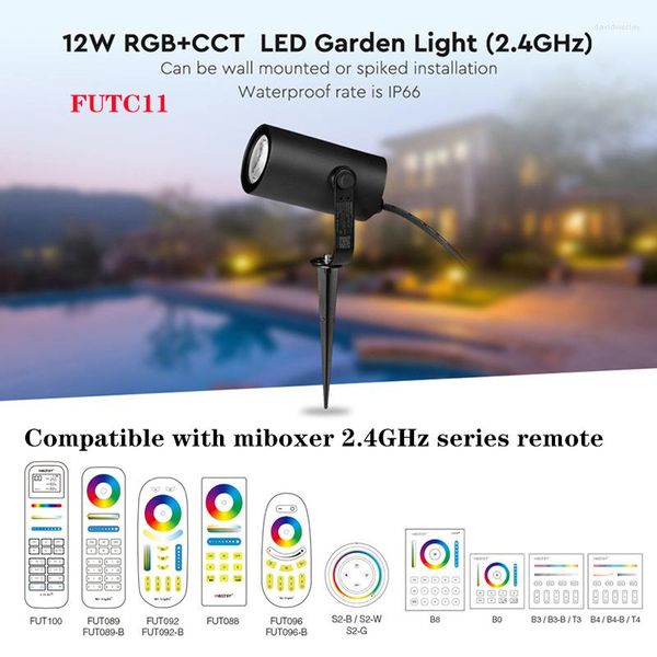 Miboxer 2.4G 12W RGBCCT LED Gartenleuchte Smart Outdoor Spike Lights AC100-240V Lampe Wasserdicht IP66