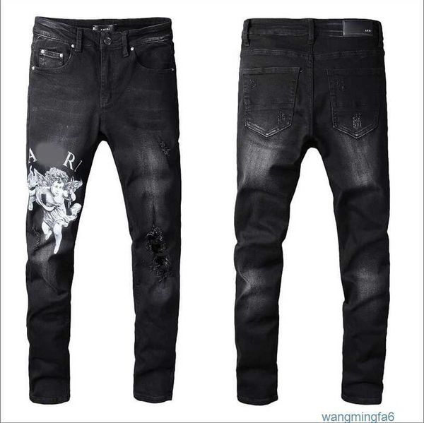 Homens 20ss Designer Jeans Angustiado Rasgado Motociclista Slim Fit Motocicleta Denim para S Top Quality Moda Jean Mans Calças Pour Hommes # 886 Ibn0