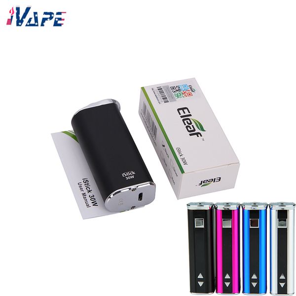 Eleaf iStick 30W Mod Bateria 2200mAh Tensão variável/Wattage Display OLED Durabilidade aprimorada disponível em 4 cores