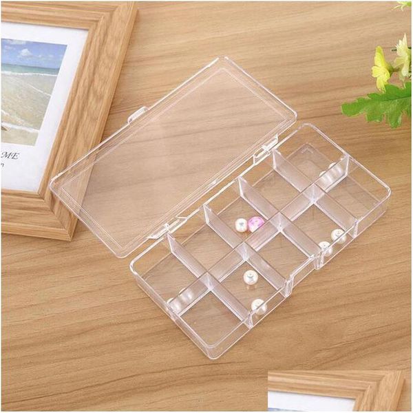 Aufbewahrungsboxen Bins 10 Grids Klar Acryl Leere Box Perlen Schmuck Dekoration Nail Art Display Container Case Za5624 Drop Delivery Dhqzm