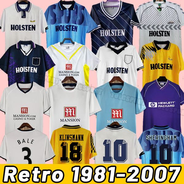 Klinsmann Retro Soccer Jerseys Totten Vintage GASCOIGNE ANDERTON SHERINGHAM Ginola Ferdinand Classic 06 07 08 09 81 82 83 84 91 93 94 95 98 99 1978 1986 2006 1991 1994