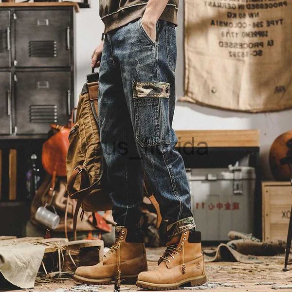 Herren Jeans Neue Frühling Herbst Vintage Große Tasche Männliche Mode Denim Arbeitskleidung Cargo Casual Koreanische Hip-Hop Baggy Jeans Männer Overalls Hosen J231111