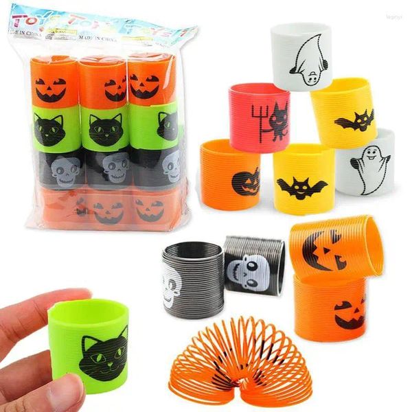 Favor de festa 12pcs Horror Halloween Magic Springs Toy Decors Prop Ghost Gift Treat Kid Kindergarten Giveaways