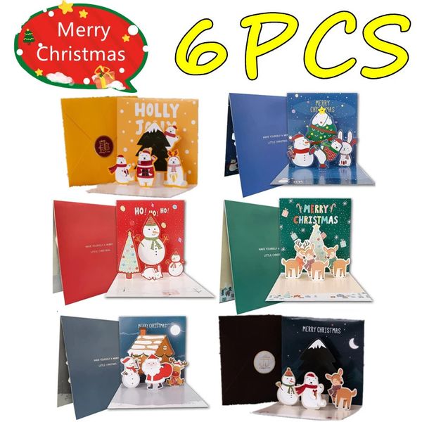 Cartões 61PC Cartões 3D com Envelope Amigo Família Bênção Cartão Postal para Aniversário Ano Presentes de Natal Decoração de Natal 231113