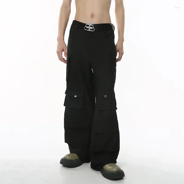 Pantaloni maschili syuhgfa lavoro indossare tendenza uomini pantaloni autunnali in stile americano a gamba casual gamba streetwear pieghettate larghi