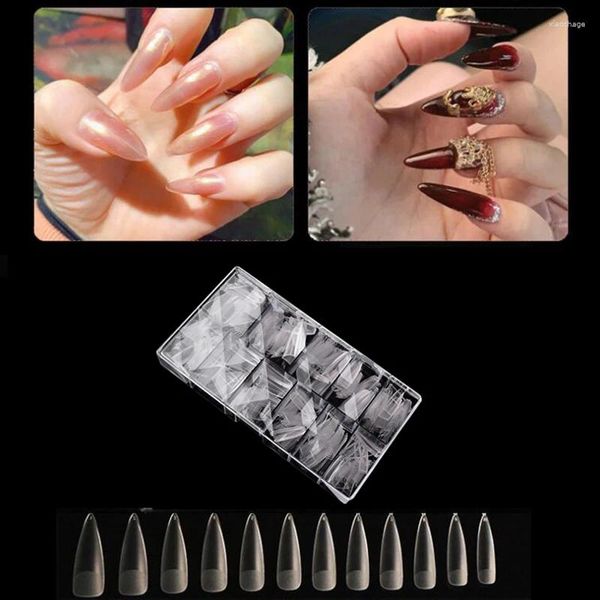 Kit per nail art 500 pezzi Punte per ballerina Mezza opaca Gel morbido Acrilico naturale Unghie preformate Copertura completa Falsa