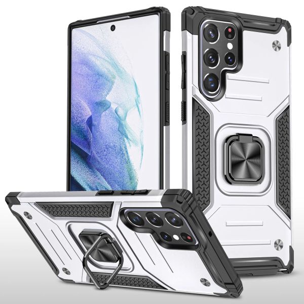 Magnetische Ringständerhalterhüllen für Samsung Galaxy S24 S23 22 21 FE Plus Ultra A33 A53 A73 A343 A54 A13 A12 A32 A52 M33 A03 CORE Hybrid Heavy Duty Kickstand Phone Cover