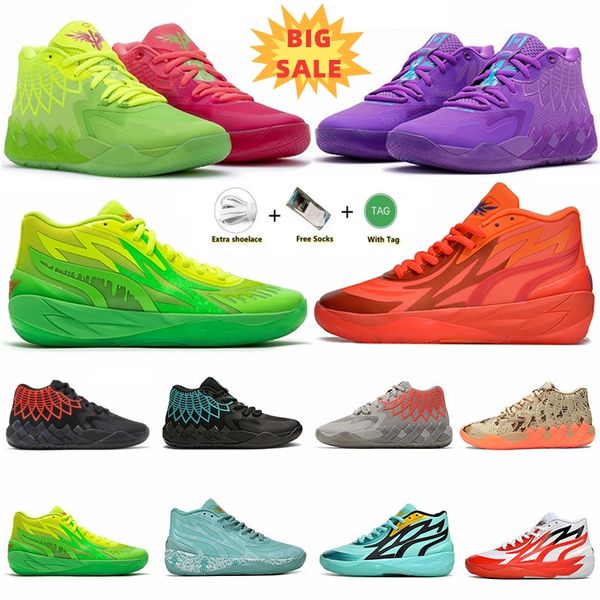 Lamelo Ball MB 01 Sapatos de basquete Man Women Shoe Rick e Morty Red Green Green azul cinza preto Queen Buzz City Melo Galaxy Outdoors Sport Sport Sneakers