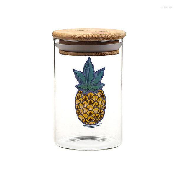 Smoking Dogo Container Dry Storage Bottle Bong in vetro sigillato Accessori Vaso con tappo in bambù