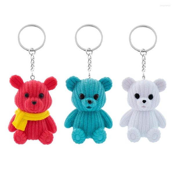 Chave -chave de teclado urso lenço de lenço de plástico Metal Chap Keys Anel Anel Acessório Polho de celular Gift Girls Girls Girls