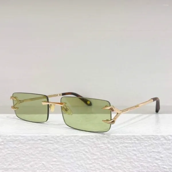 Sonnenbrille Luxus Mode Vintage SRC023 Ultraleichte Legierung Retro Quadrat Randlose Stil Rahmen TAC Objektiv Frauen Mann 3A Top Qualität