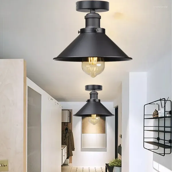 Lampade a sospensione Paese americano Retro Industrial Wind Lighting Loft Soggiorno Camera da letto Balcone Corridoio Little Black Dress Plafoniera