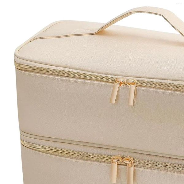 Borse per cosmetici Custodia da viaggio a doppio strato Borsa per organizer di archiviazione portatile per accessori per bigodini Asciugatrice per bagno Styler