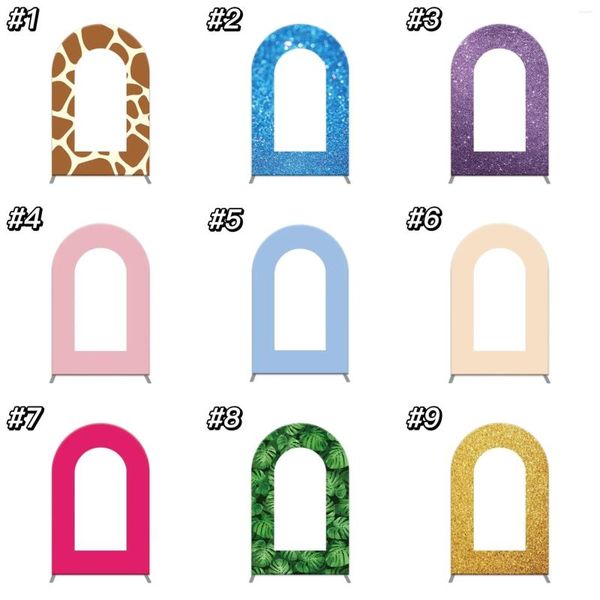 Decoração de festa Costura de arco de arco personalizado Tampa de pano de fundo arqueado quadro de chiara painéis de parede redonda Po Baby Birthday Wedding Events Banner