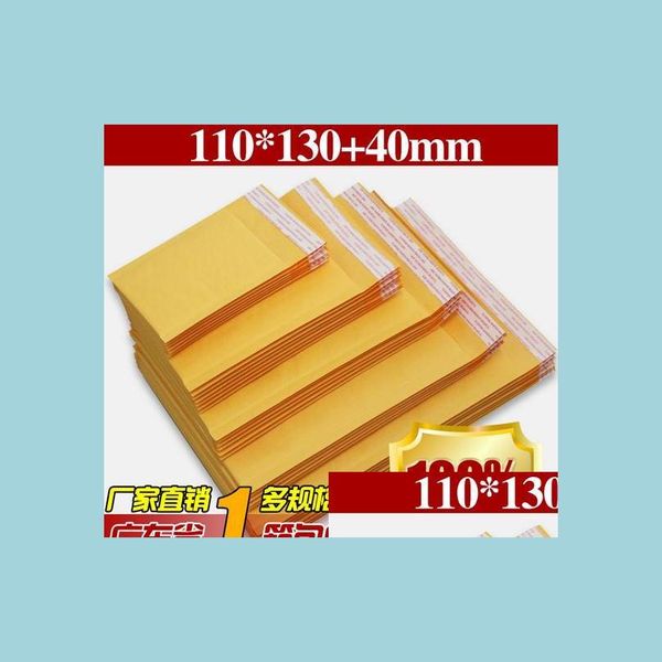 Bubble Cushioning Wrap Kraft Envelopes de mala aérea Pacote PE PE PECLUDENTE NEWEM 110mmx130mm 4.3x5.1inch Drop Drop Delivery Oficial DHSU4