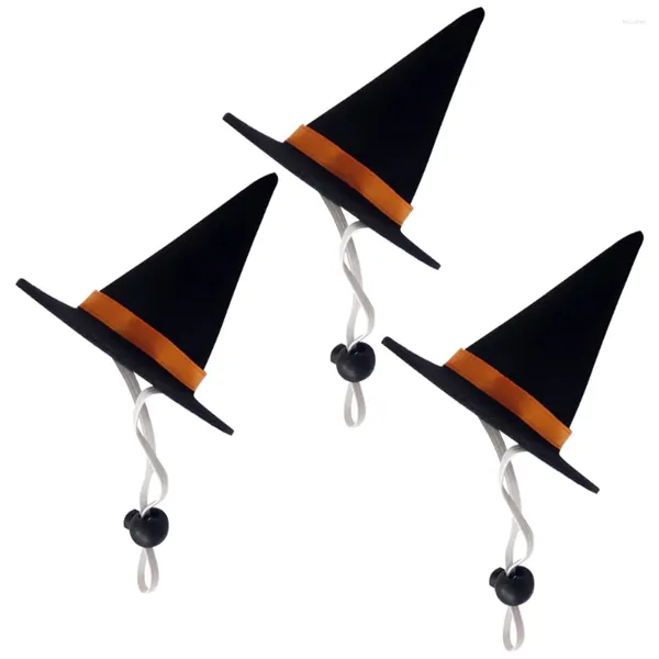 Hundebekleidung, 3 Stück, lustige Haustier-Halloween-Hüte, Kopfschmuck, spitzer Hut (35 cm Innendurchmesser)