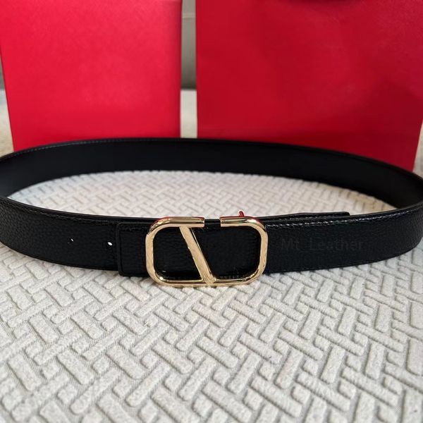 Mode-Frauen-Gürtel Designer-Frauen-Gürtel 38mm Litschi-Korn Golden Silver Bronze Buckle Beltss Bund 105-125cm mit Box Black Woman Belt