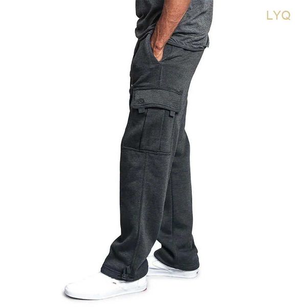 Erkek pantolon erkek eşofmanları uzun pantolon gevşek spor fit jogging joggers ter cep kargo pantolon pantolon artı boyutu s-4xl