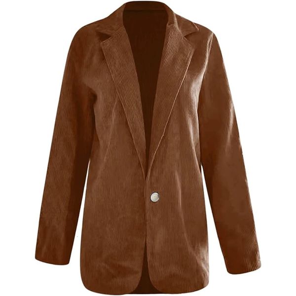 Ternos femininos blazers jaqueta de veludo terno estilo coreano um botão outono inverno mangas compridas casual senhoras casaco de gola sob medida 231113