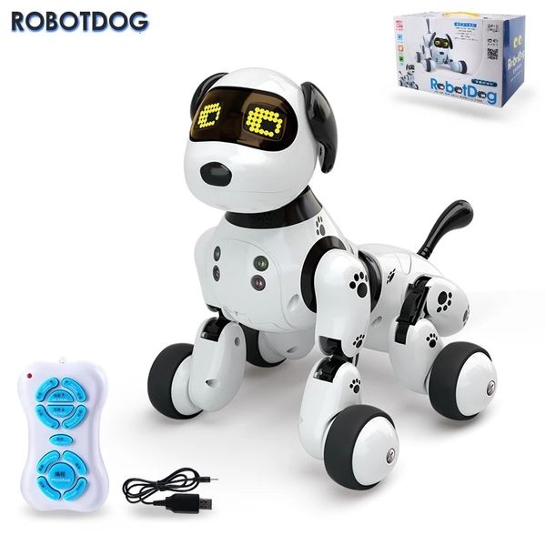 Elektrische/RC-Tiere Intelligenter Roboterhund Drahtlose Fernbedienung Sprechendes intelligentes elektronisches Haustierhundespielzeug für Kinder Programmierbare 2.4G Kindergeschenke 230414