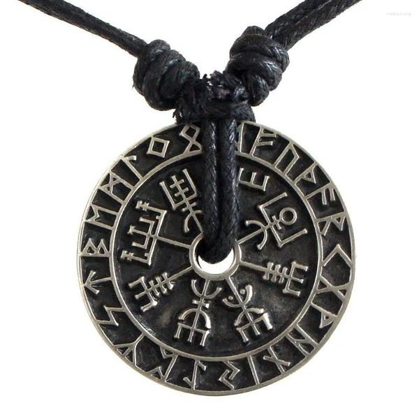 Kolye Kolyeler Vintage Ulusal Stil Nordic Viking Rune Pusula Kolye Erkek Moda Pagan Muska Vegvisir Takı