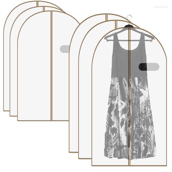 Aufbewahrungsbeutel Kleidung zum Aufhängen, Vliesstoffe, Kleidersack mit Reißverschluss in der Mitte, 6-teiliges Tuch für lange Kleider, Anzug