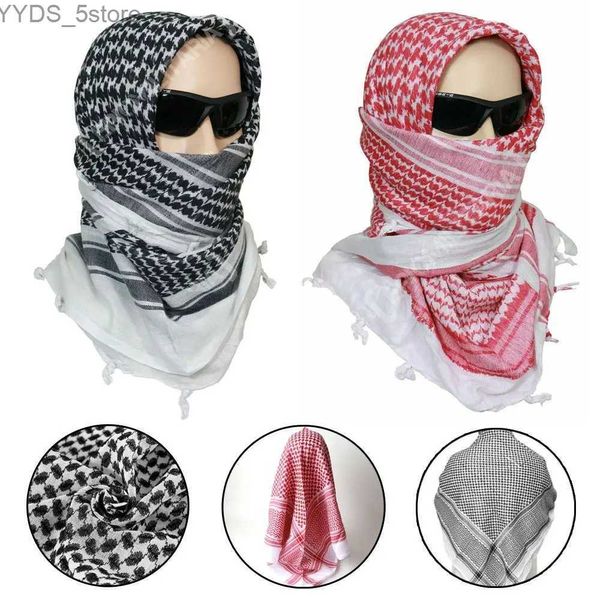 Lenços 1 Pcs Palestina Bandana Muçulmano Shemagh Cachecol Islâmico Trajes Tradicionais Pescoço Quadrado Envoltório Xadrez Shl Ramadan Orar Caps YQ231114