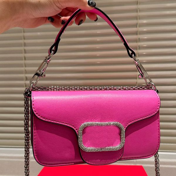Цепная сумка для плеча роскошные сумки дизайнер кожаная сумочка мода классическая кошелька квадратная звезда бриллиантовая буква