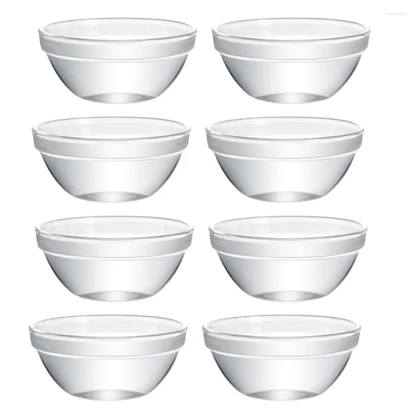 Conjuntos de louça 8 pcs bozai bolo tigela mousse pudim armazenamento cristal doces geléia tigelas suporte de vidro utensílios de cozinha mini placas