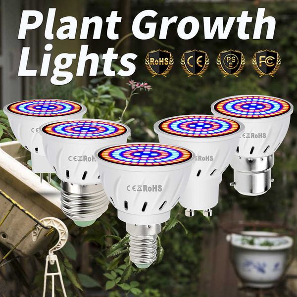 Luci di coltivazione 220 V Luce di crescita idroponica E27 LED GROPPI BURBO PHYTO E14 Spettro completo per pianta di fiori MR16 GU10 Lampada di crescita idroponica B22 P230413