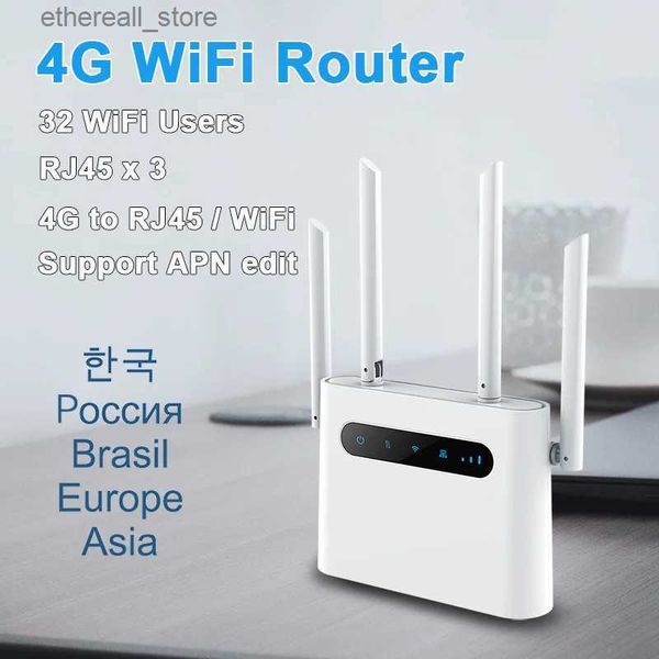 Yönlendiriciler 4G SIM Kart WiFi Yönlendirici 4G LTE CPE 300M CAT4 32 WiFi Kullanıcıları RJ45 WAN LAN Kapalı Kablosuz Modem Hotspot Dongle Q231114