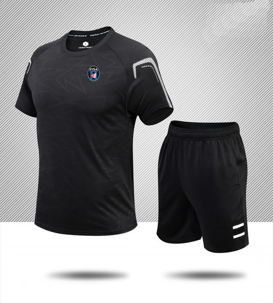 A.C. Pisa 1909 Fatos de treino masculinos roupas de verão de manga curta lazer roupas esportivas jogging camisa de algodão puro respirável