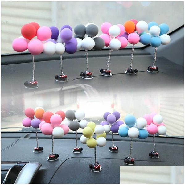 Decorações interiores Balões Colorf Bonito Mini Toon Ornamentos Criativos Acessórios de Carro para Meninas Dashboard R230228 Drop Delivery Mob Dhxbm