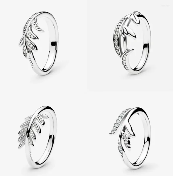 Anéis de cluster S925 Sterling Silver Arrow Of Fate Ring com renderização detalhada de penas