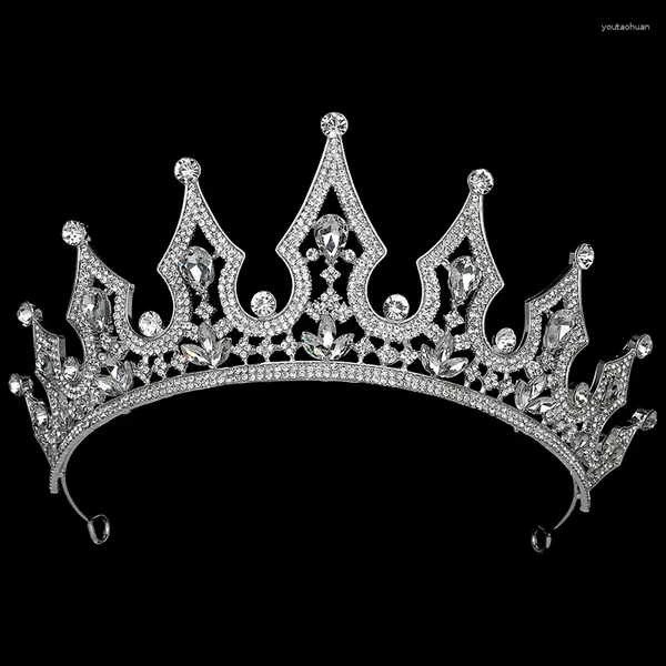 Fermagli per capelli Corona HADIYANA Vintage Tiara Strass Donne Matrimonio Sposa Accessori Gioielli di lusso BCY8916 Regali per feste